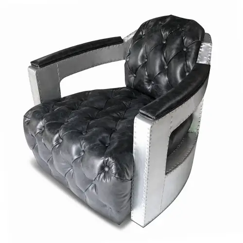 Dalton airplane style armchair leather aviator