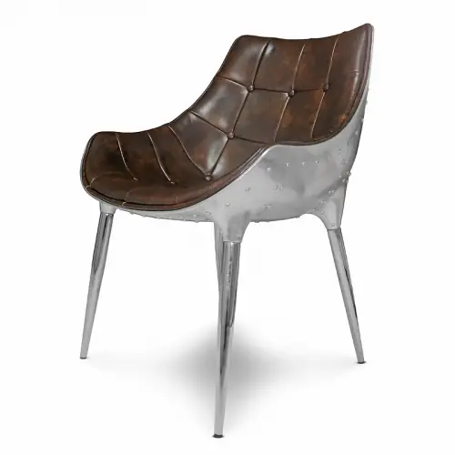 Porter dining chair SALE  aviator / airplane style silver and brown