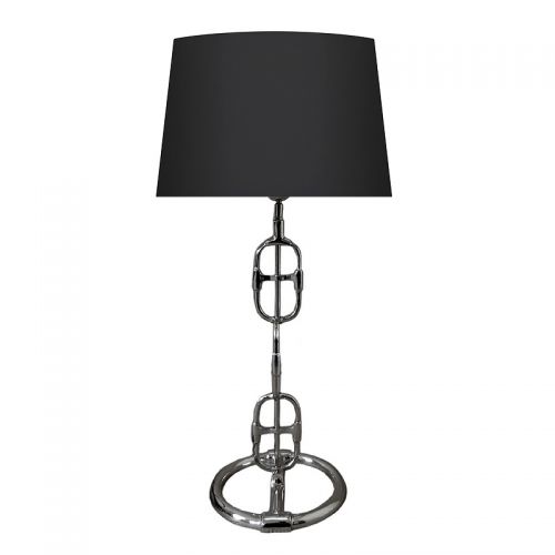 Table Lamp 25x25x58cm With Black Cloth Shade (41x41x26cm)