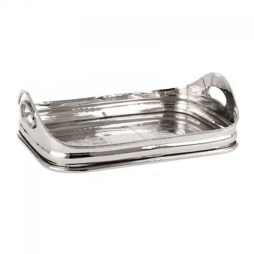 Tray 38x26x12cm With Etching 2 coat of arms silver