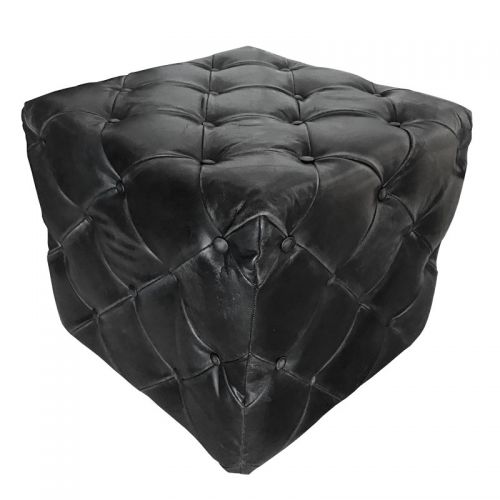 Ecliss Hocker square with chesterfield stitching