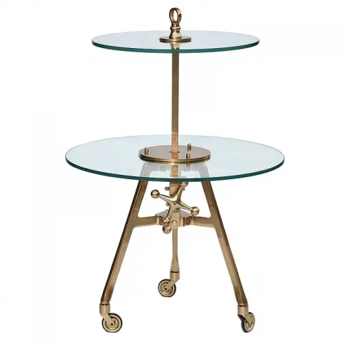 2-Tier Table Musa on wheels 40x40x90 cm