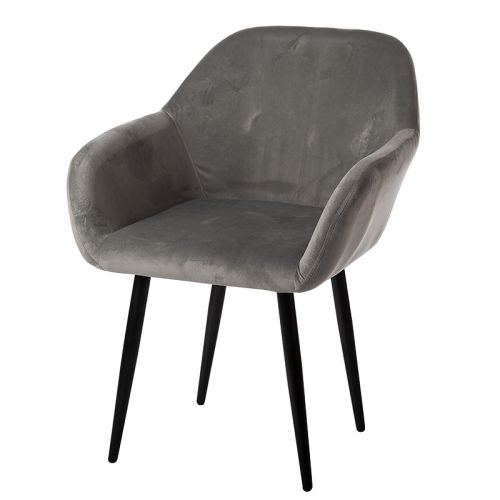 By Kohler Arm dining chair grey with black legs (113987) (113987)