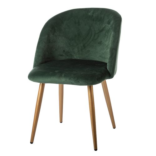 By Kohler Dining chair green velvet with golden legs (113988) (113988)