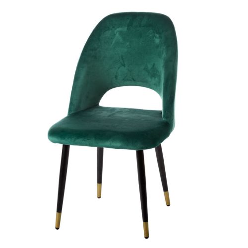 By Kohler Charlie Side dining Chair green with black and gold legs (113992) (113992)