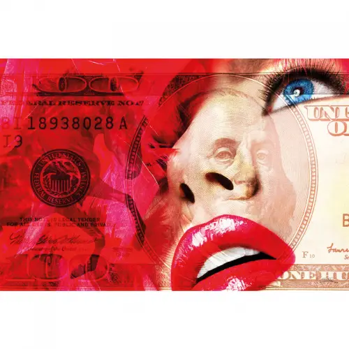 Red Lips + Money 80x120x2cm