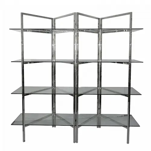 Cabinet Hillsdale   200x50x200cm silver Clear Glass