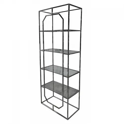 Cabinet Lamesa 76x38x198cm silver Clear Glass