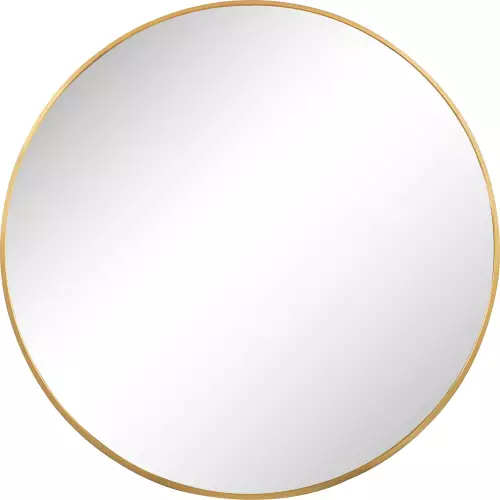 Golden wall mirror round 120cm