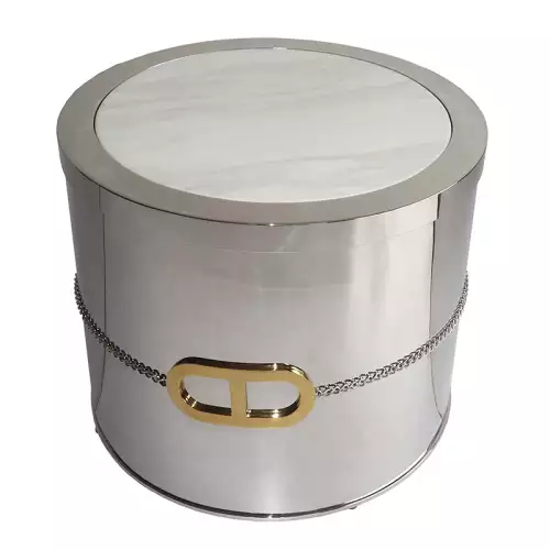 Side Table Londrina stainless steel golden CD logo 60x60x50cm 