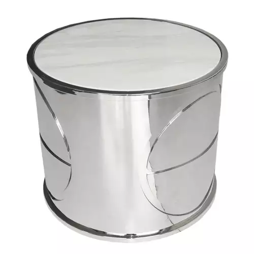 White marble Side Table Nagano 60x60x50