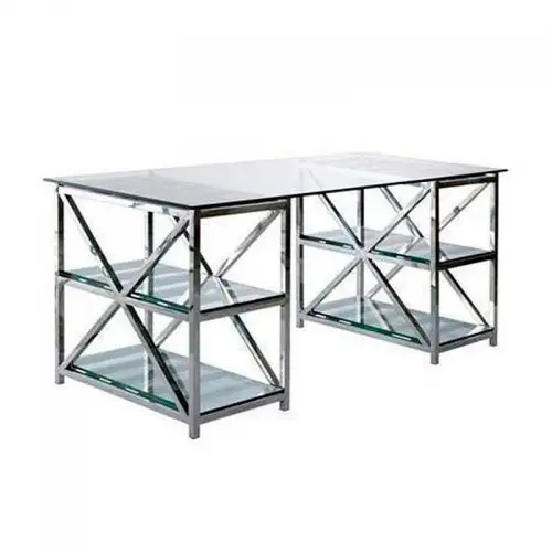 Writing Desk Birkenhead 175x79x76cm with Clear Glass