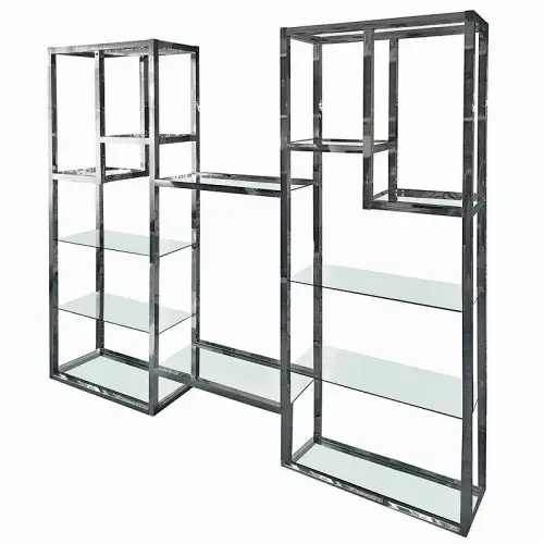 Rack Nolan 220x40x220cm silver Clear Glass