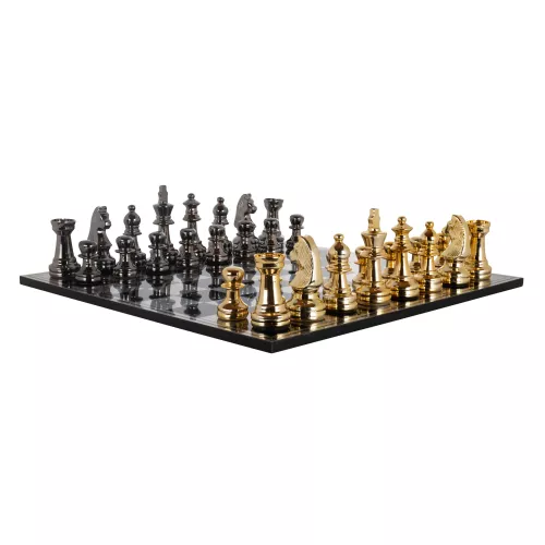 Game 61x61cm Chess Board Gold/Black