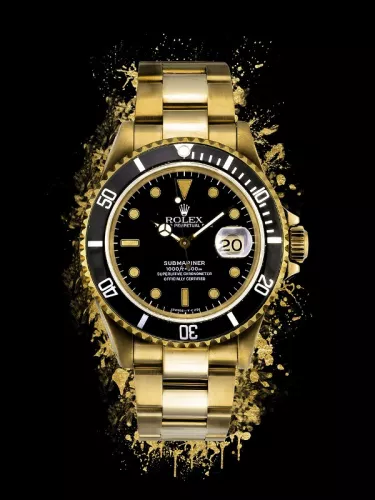 Rolex black/gold - 60x80cm