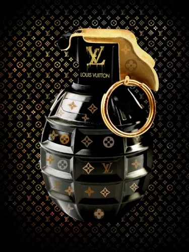 LV Black/Gold Grenade - 60x80cm