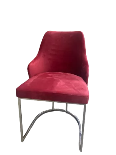 Orchide arm dining chair Pink with silver legs 