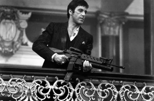 Al Pacino Scarface With Machinegun 120x180cm