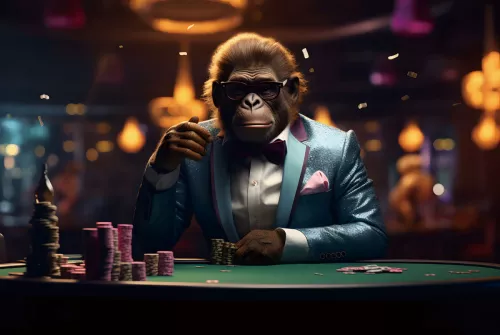 Monkey Poker 80x120cm