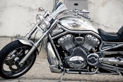 Silver Motorbike 80x120cm