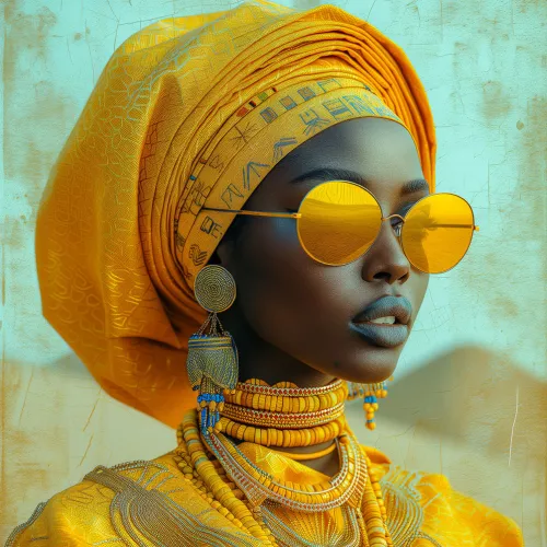 Woman in Yellow 120x120cm