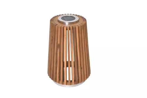 Ridley Solar Lantern with Teak Wood Ridley Solar Lantern with Teak Wood
